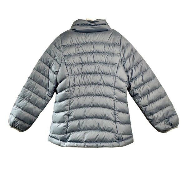 PATAGONIA Down Sweater Jacket Girls S 7-8 Light Blue Puffer Winter Coat Warm - Picture 2 of 7